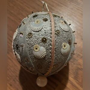 Elegant Silver Holiday sea urchin sputnick Ornament